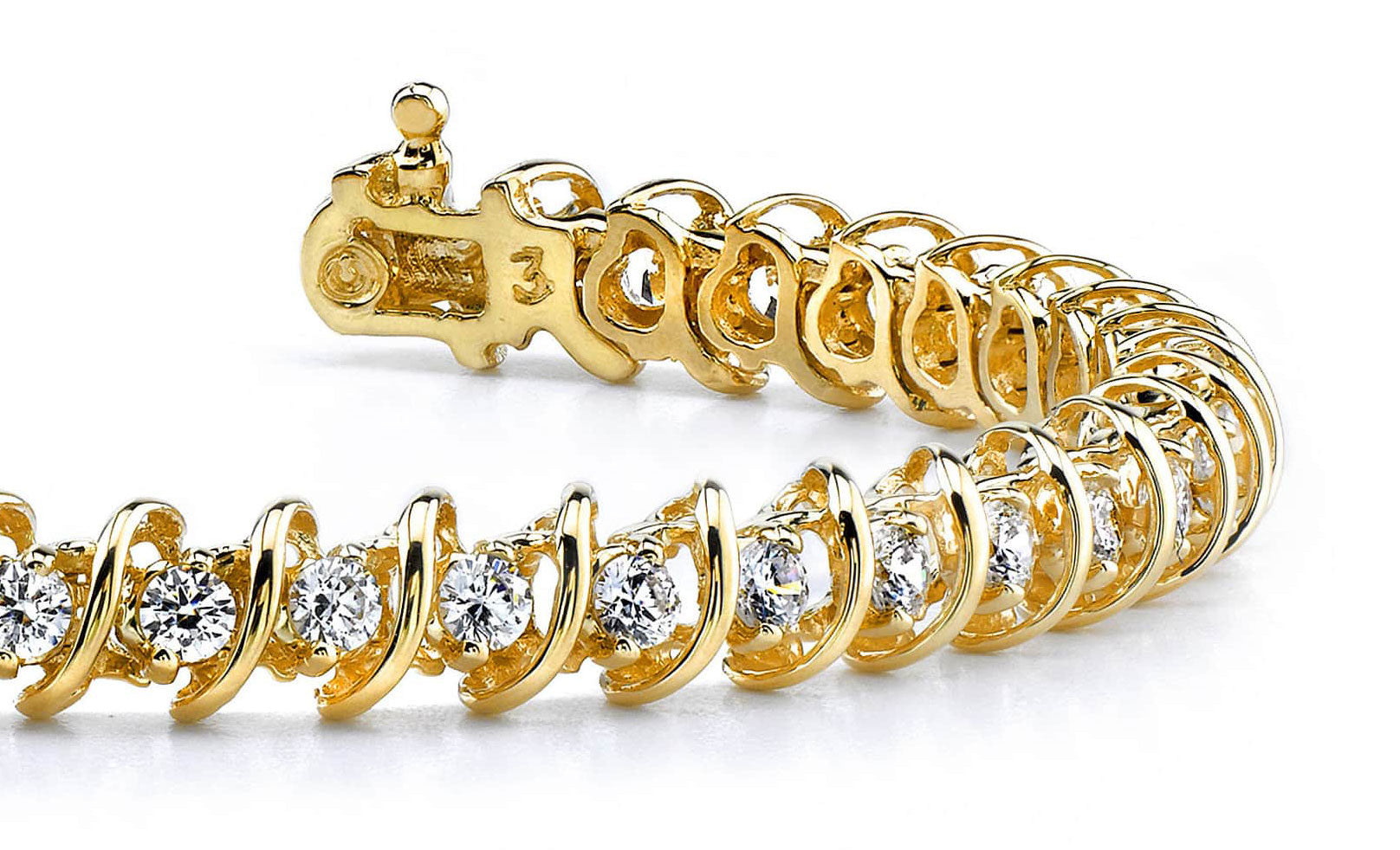 Diamond Swirl Link Tennis Bracelet In 14K 18K Or Platinum