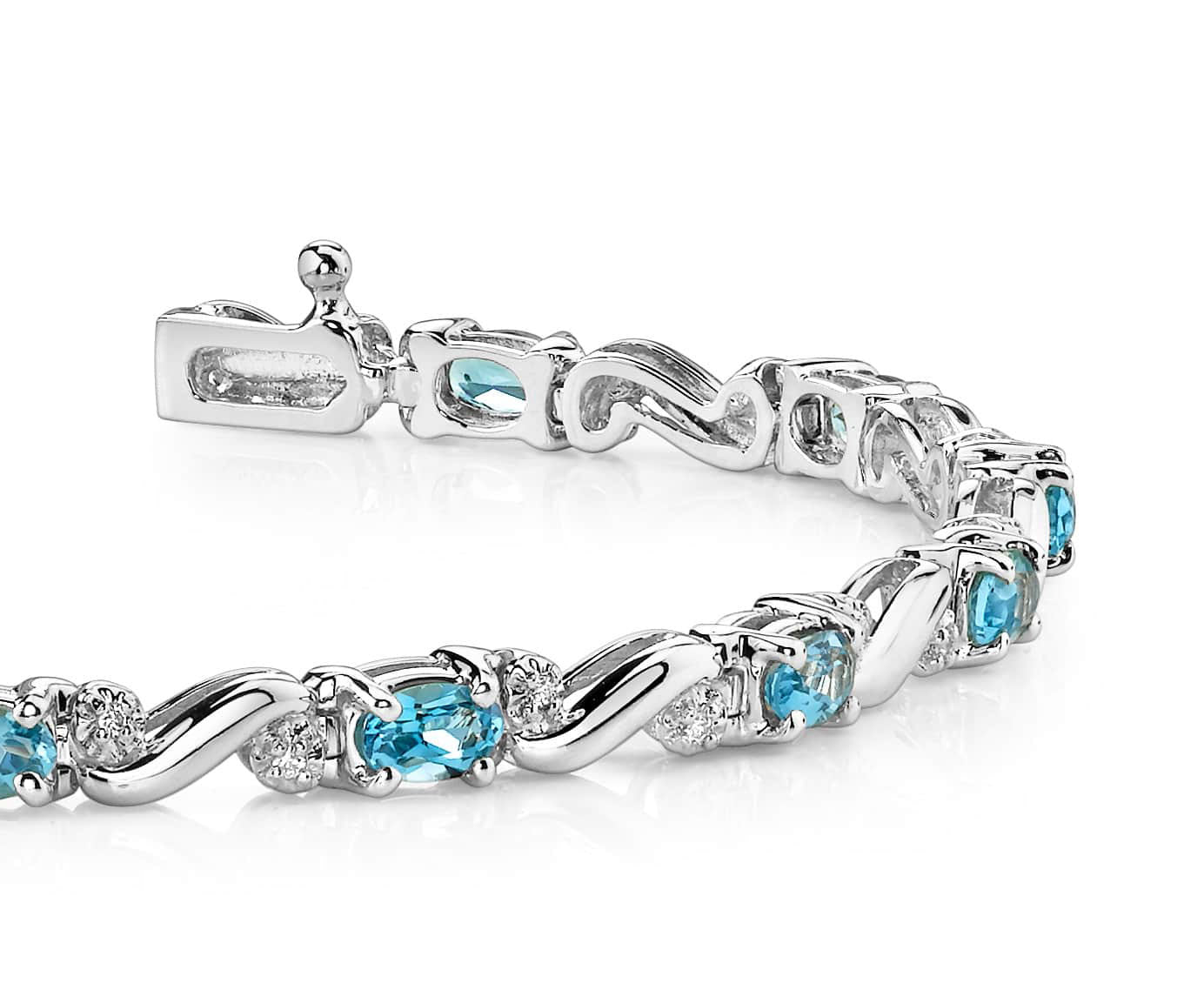 Classic Twist Diamond And Gemstone Bracelet