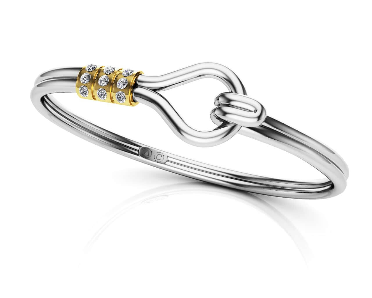 The Milestone Unity Bracelet In White Gold Yellow Gold And Platinum
