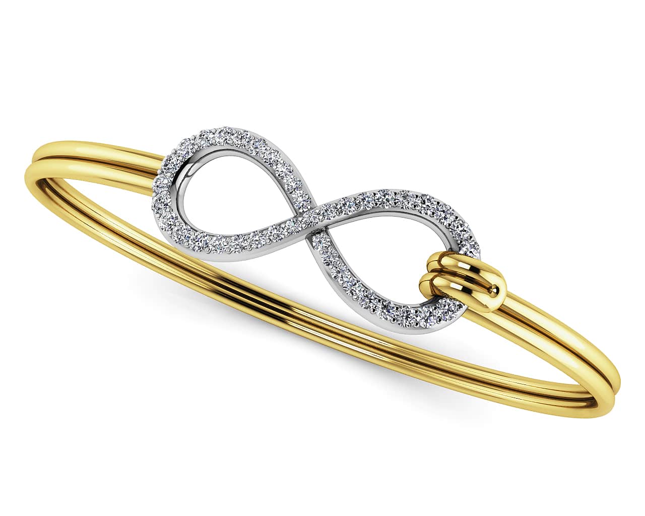 Limitless Sparkle Unity Bracelet In Yellow Gold White Gold And Platinum