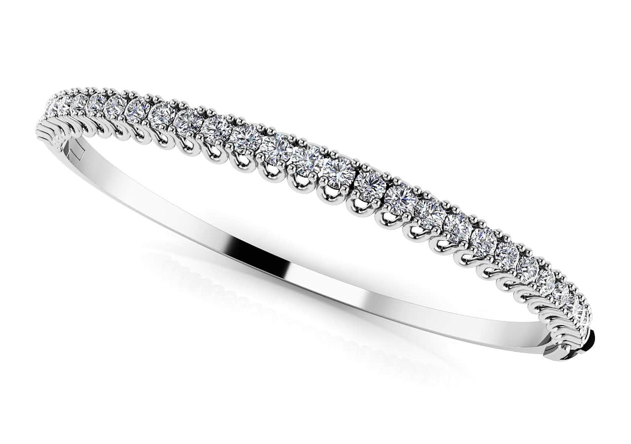 Unique Prong Diamond Bangle Bracelet