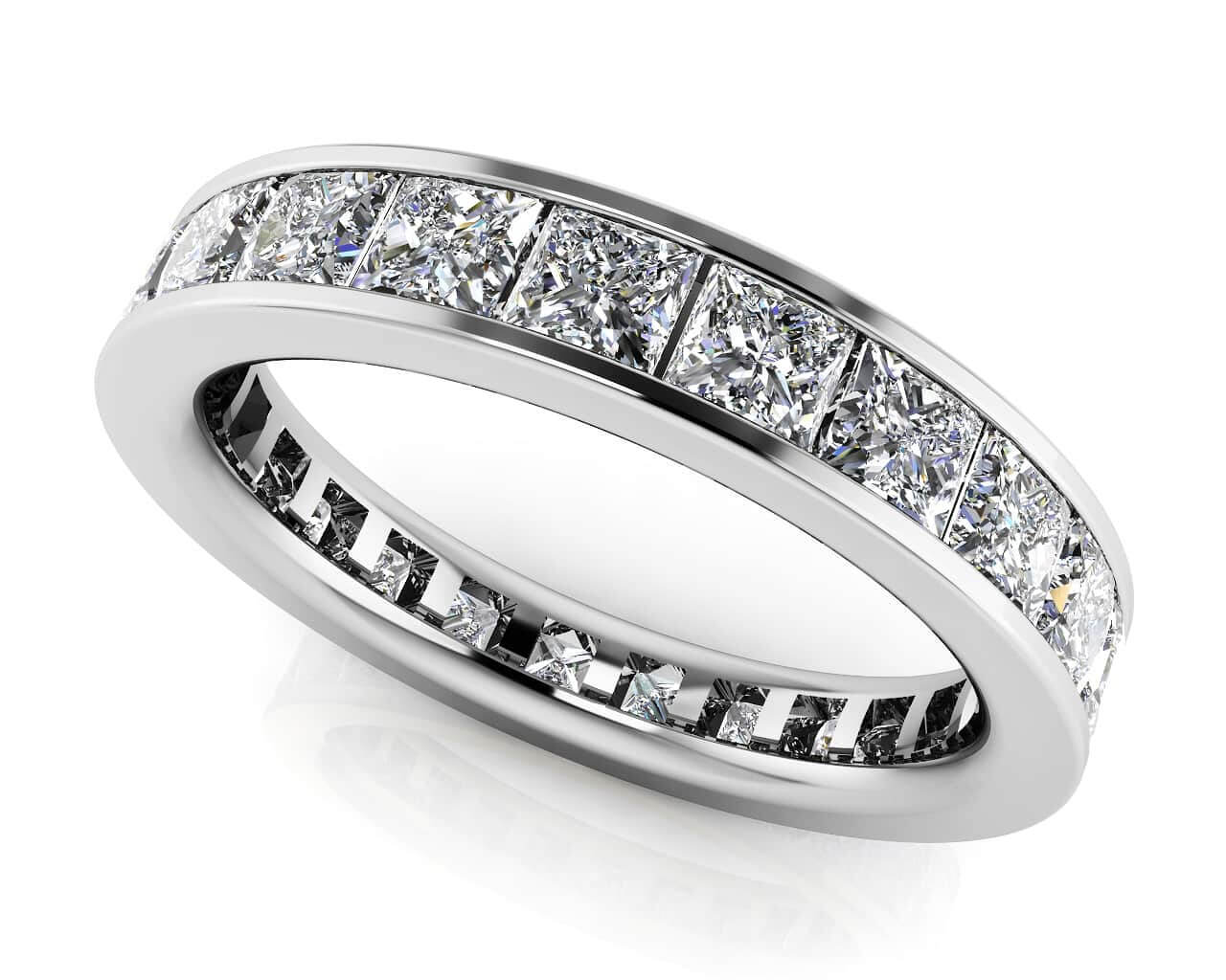 Channel Set Princess Diamond Eternity Band Available In Gold Or Platinum