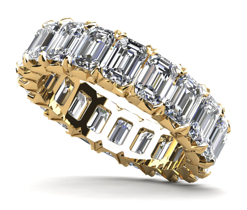 Emerald Cut Crown Diamond Eternity Ring