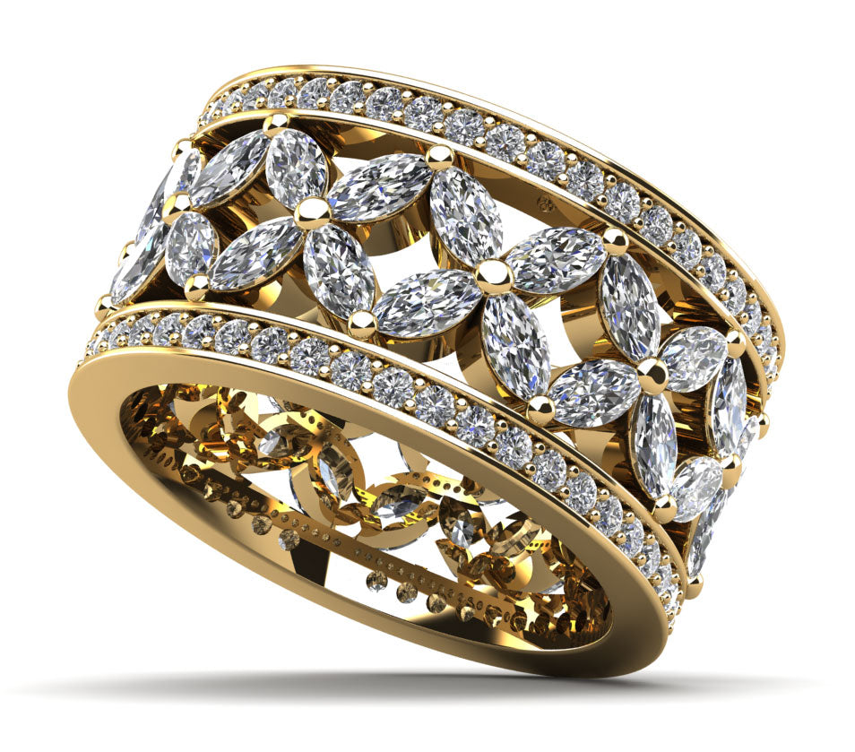 Marquise and Round Diamond Eternity Ring