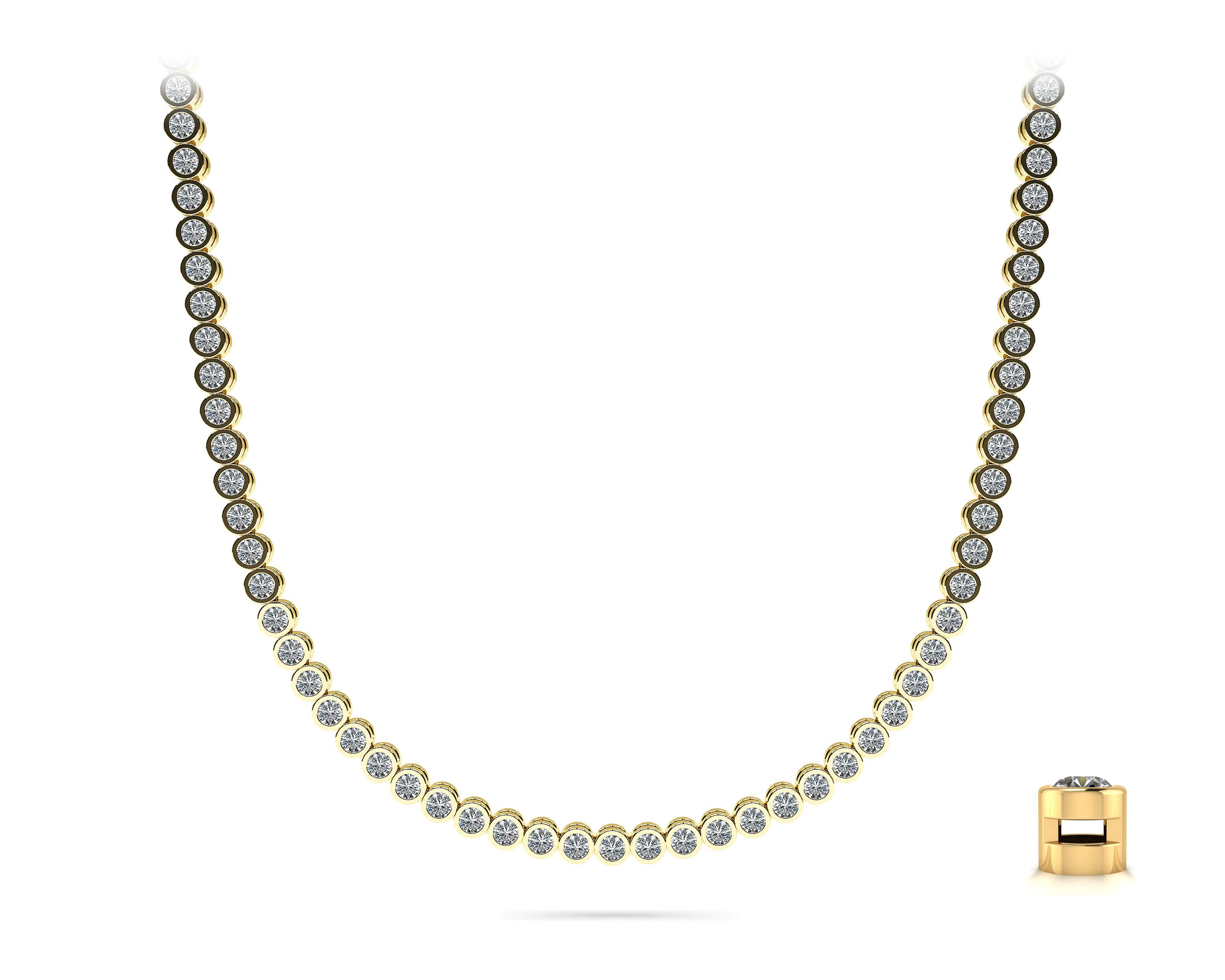 Circle Of Love Diamond Strand Necklace In White Yellow Gold Or Platinum