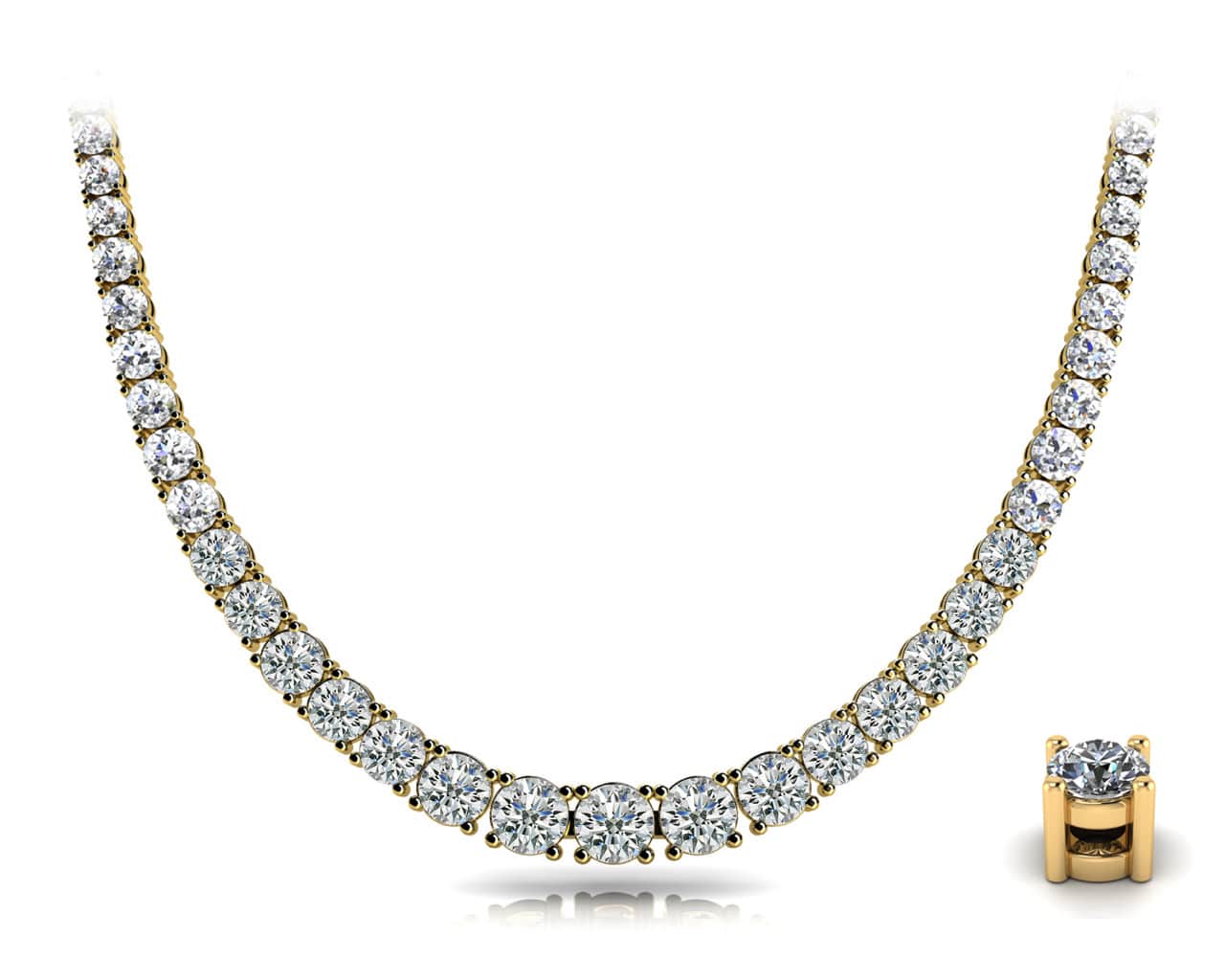 Classic Graduated Strand Of Diamonds In Yellow White Gold Or Platinum