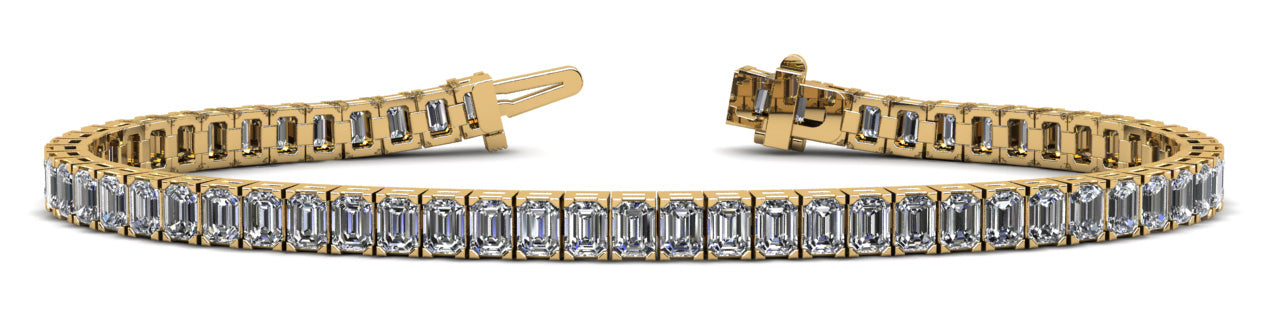 Sparkling Emerald Cut Diamond Bracelet Available In White Yellow And Rose