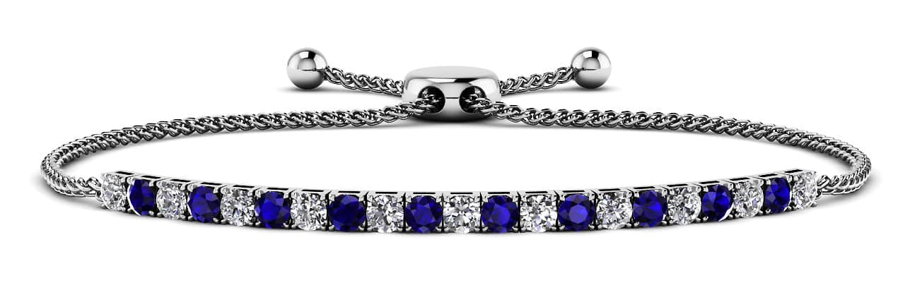 Gemstone Dreams Adjustable Bracelet With Diamonds