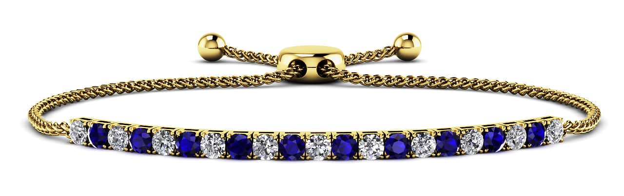 Gemstone Dreams Adjustable Bracelet With Diamonds