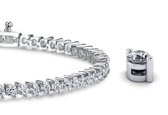 2 Prong Set Round Diamond Tennis Bracelet In Platinum Or Gold