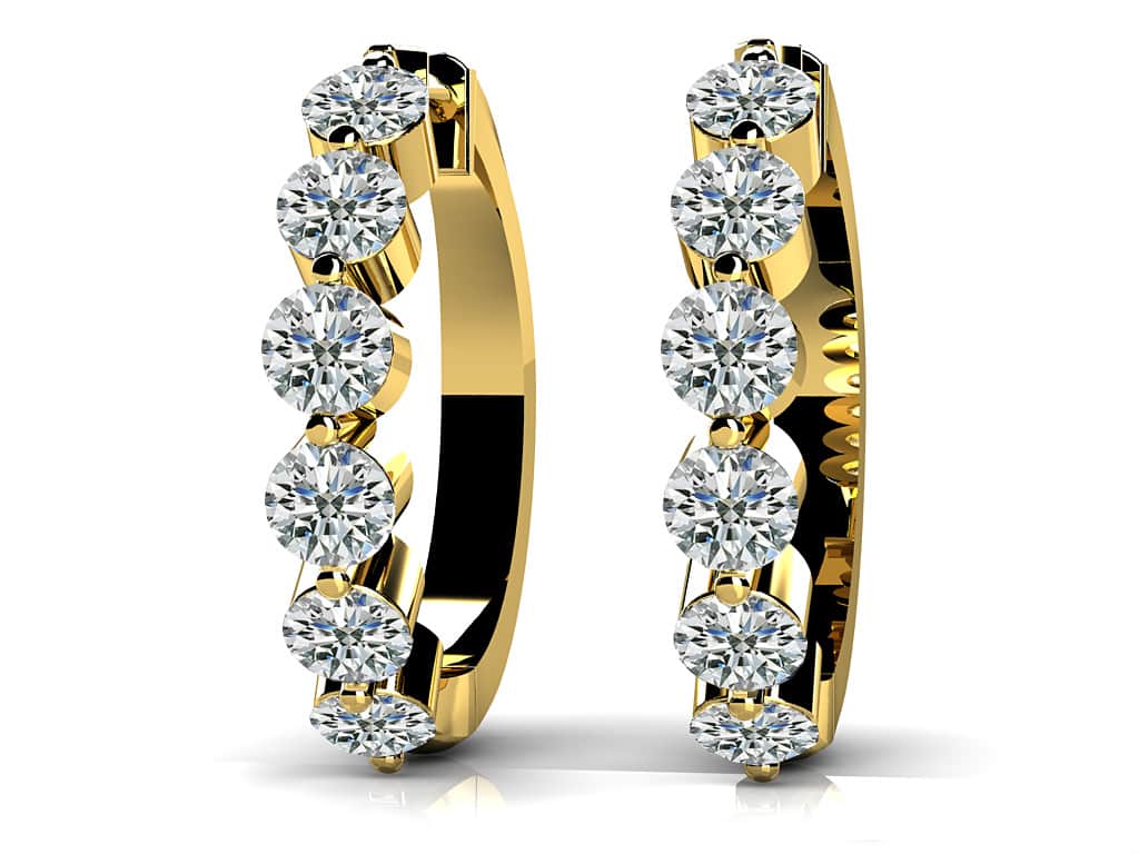 Essential Diamond Hoop Earrings In White Yellow Or Rose Gold