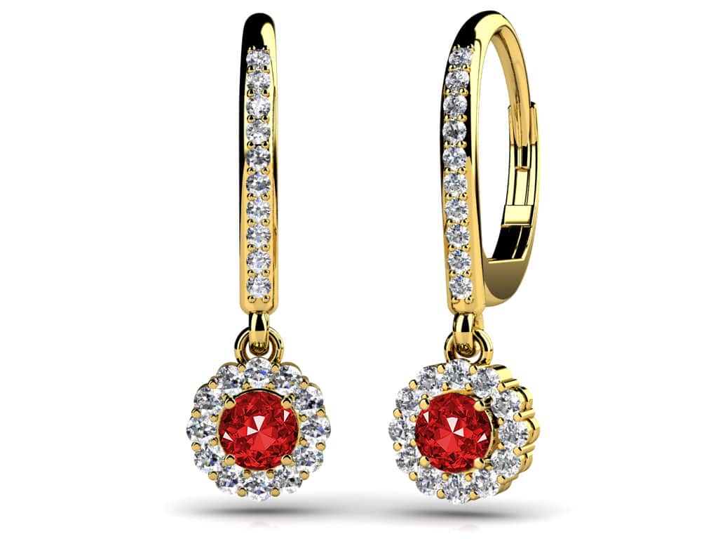 Stylish Gemstone And Diamond Drop Earrings In Yellow Gold White Gold And Platinum