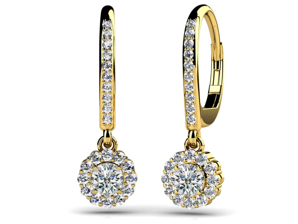 Stylish Diamond Drop Earrings In 18K 14K White Gold Yellow Gold Or Platinum