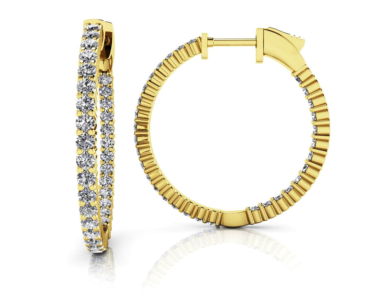 Single Row Inside Out Diamond Hoop Earring Small – Angel Timepieces