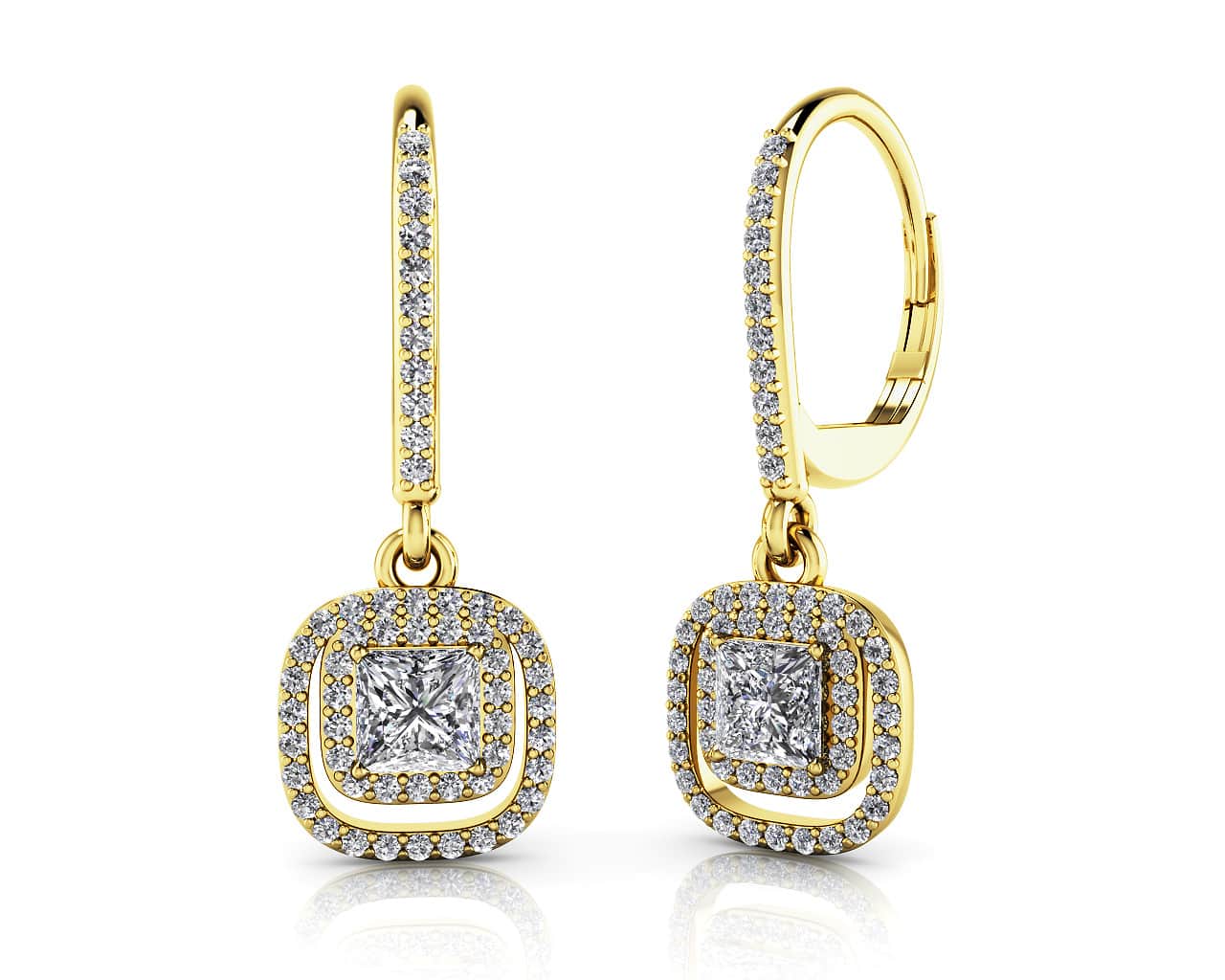 Day To Night Diamond Drop Earrings In 14K Or 18K White Gold Yellow Gold Or Platinum