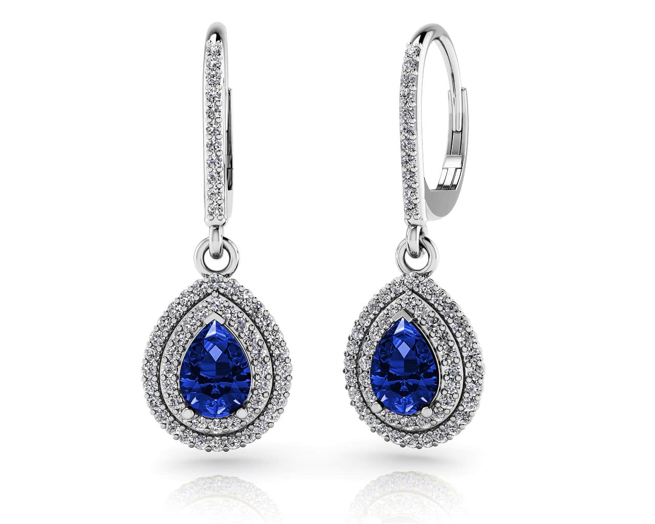 Vintage Teardrop Diamond And Gemstone Earrings