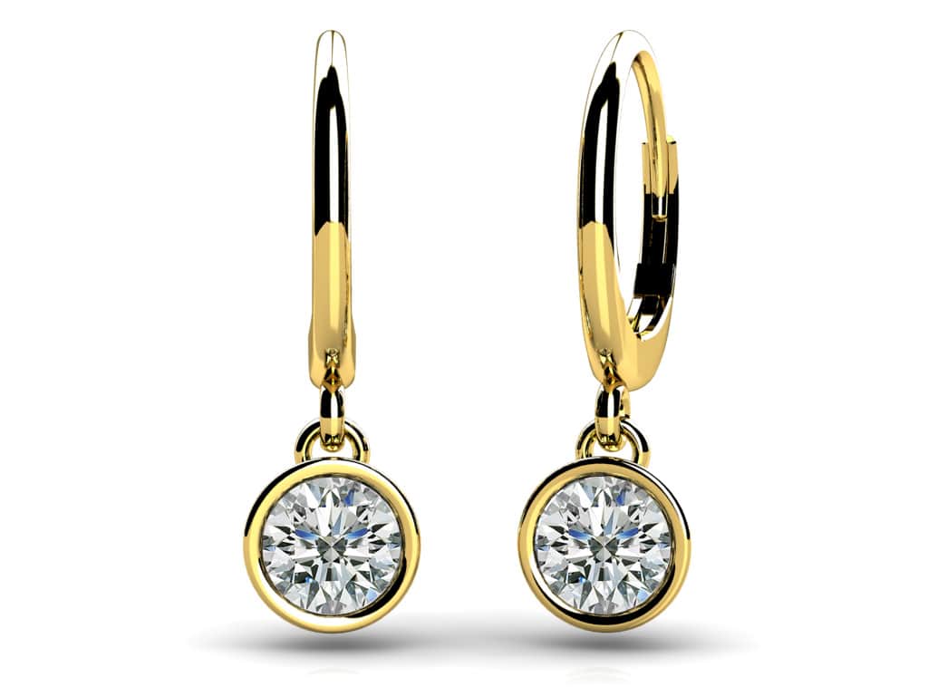 Bezel Set Diamond Drop Earrings