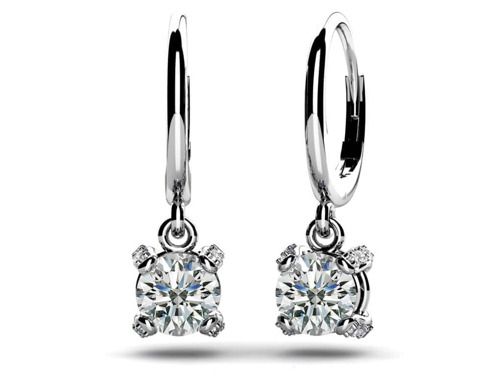 Royal Four Prong Diamond Drop Earrings