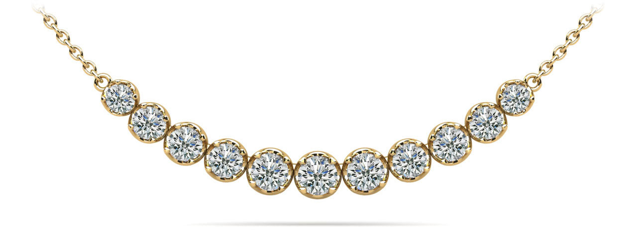 Classic Strand Necklace With Graduated Diamonds And Chain