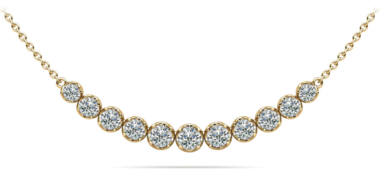Classic Strand Necklace With Graduated Diamonds And Chain