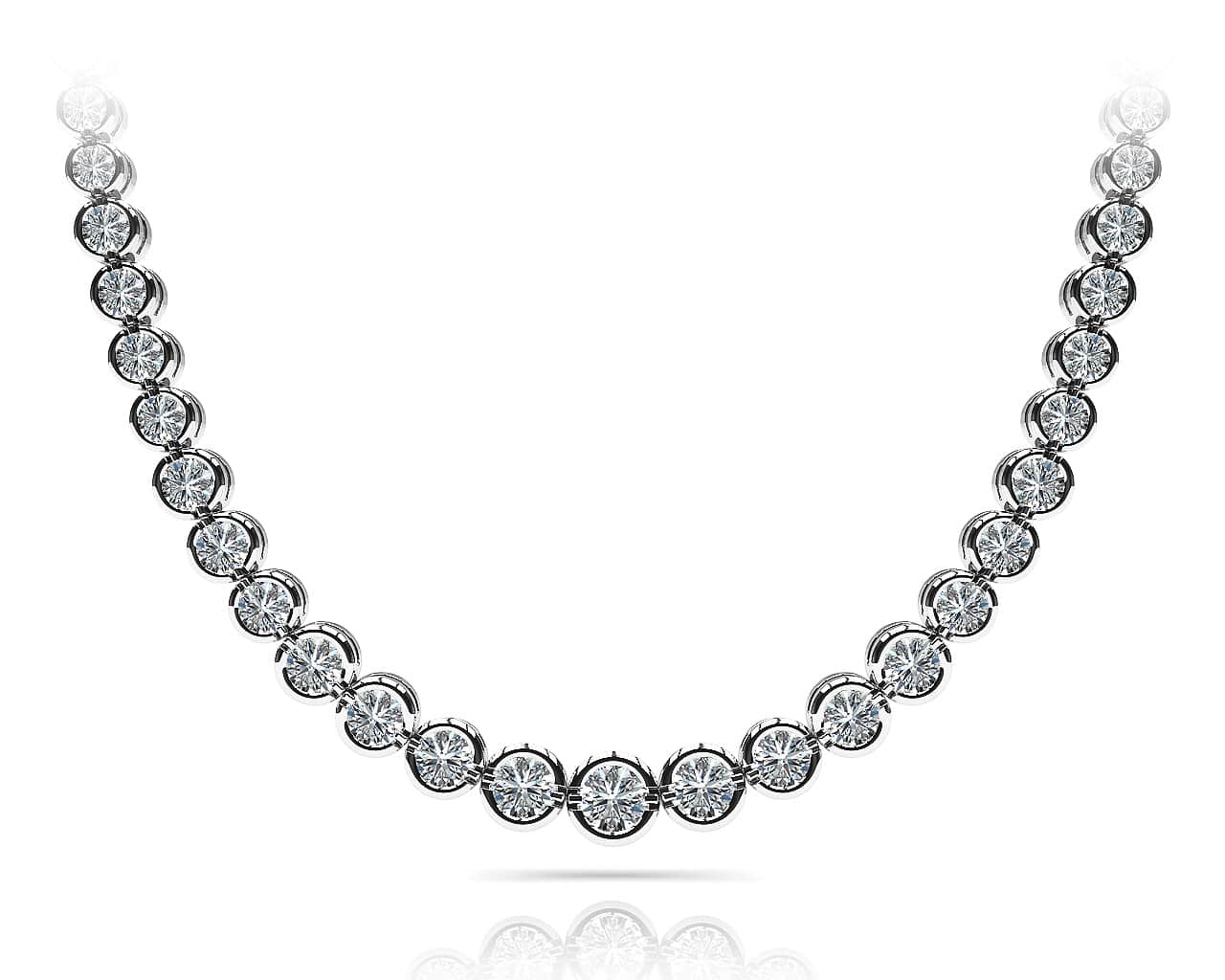 Classic Diamond Strand Necklace In 14K 18K White Yellow Gold Platinum