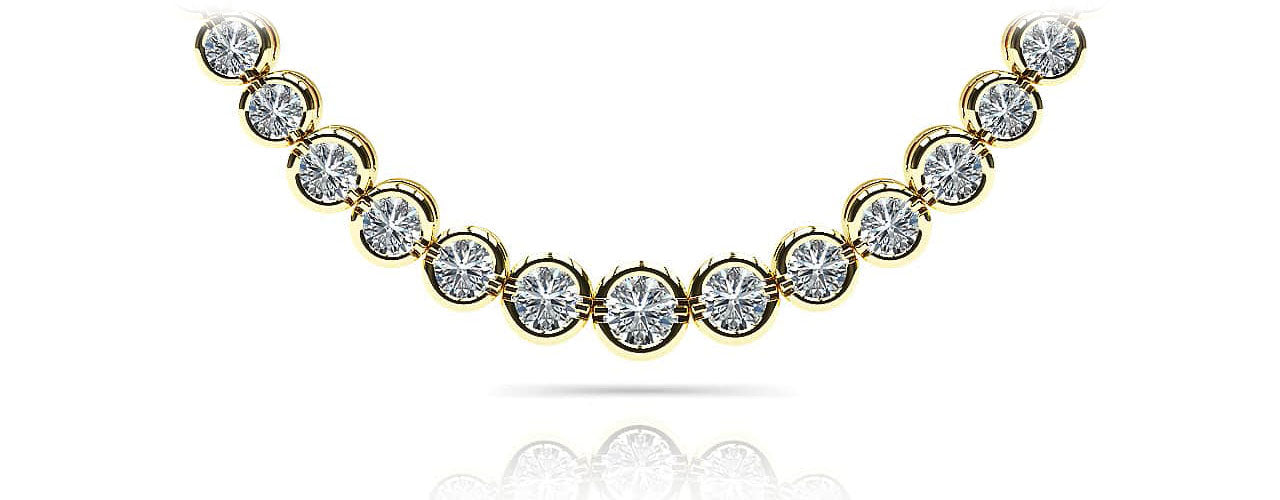 Classic Diamond Strand Necklace In 14K 18K White Yellow Gold Platinum