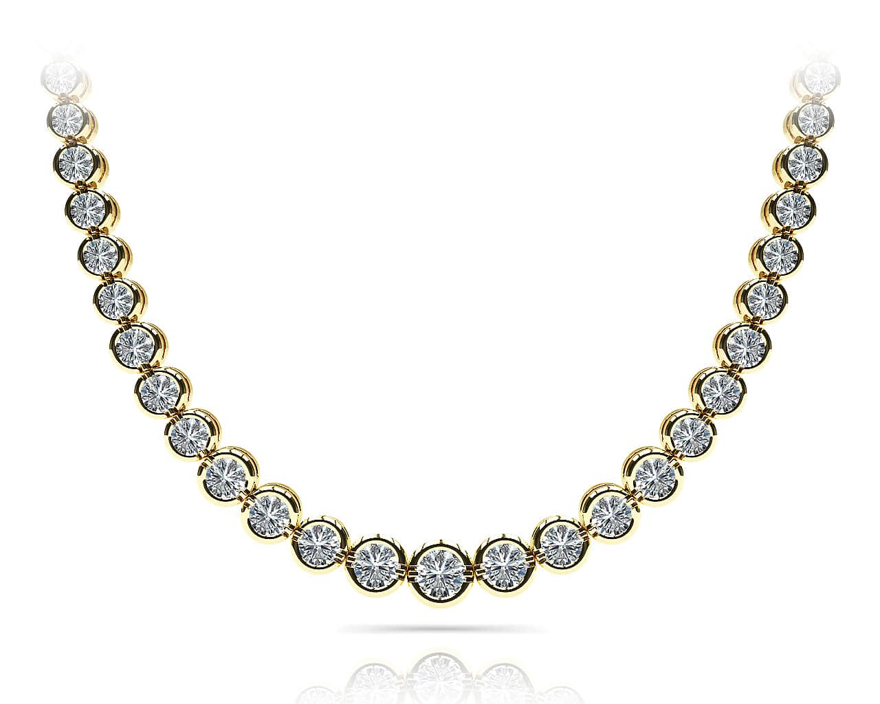 Classic Diamond Strand Necklace In 14K 18K White Yellow Gold Platinum