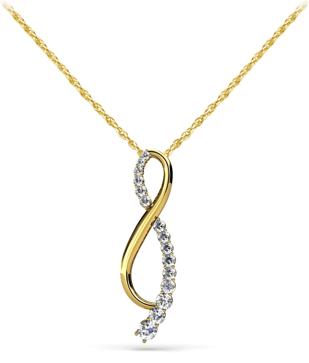 Life Is Great Journey Necklace Available In 14K 18K Yellow White Or Platinum