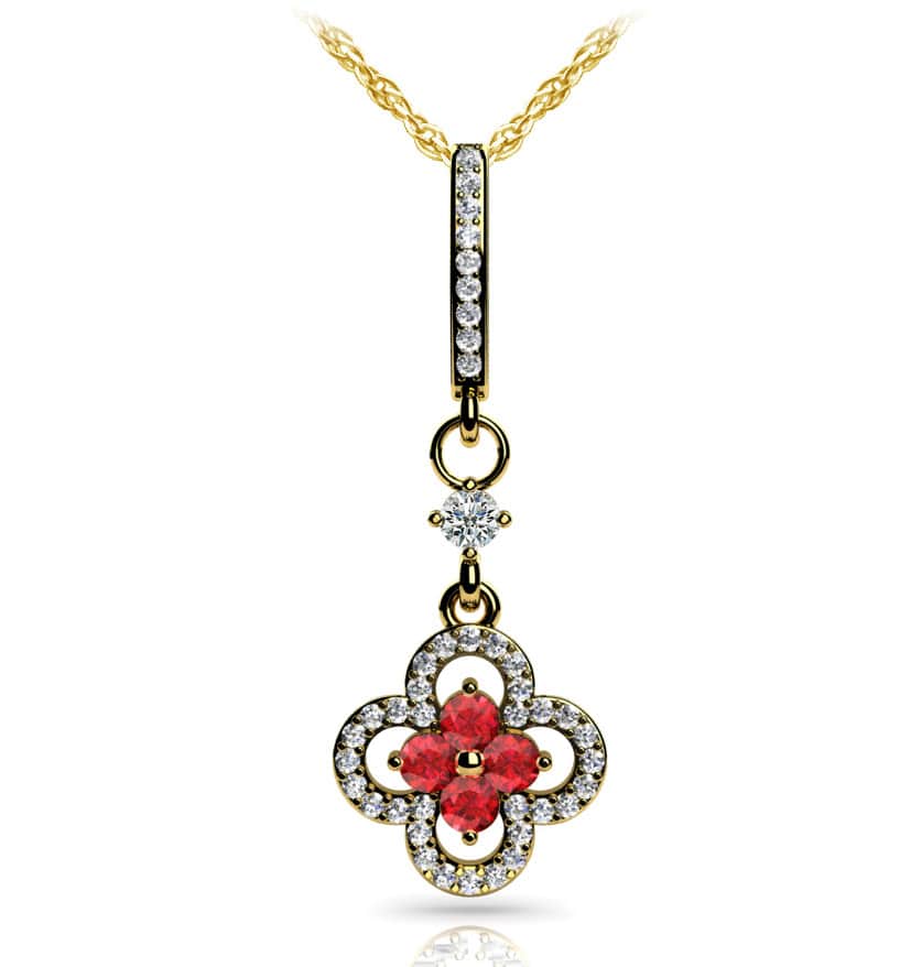 Precious Petals Gemstone Diamond Pendant