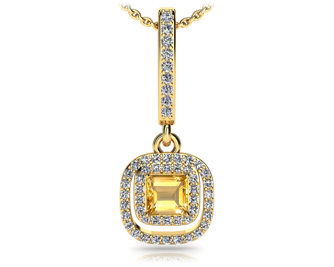 Day To Night Diamond And Gem Drop Pendant In Rose Gold White Or Yellow Gold