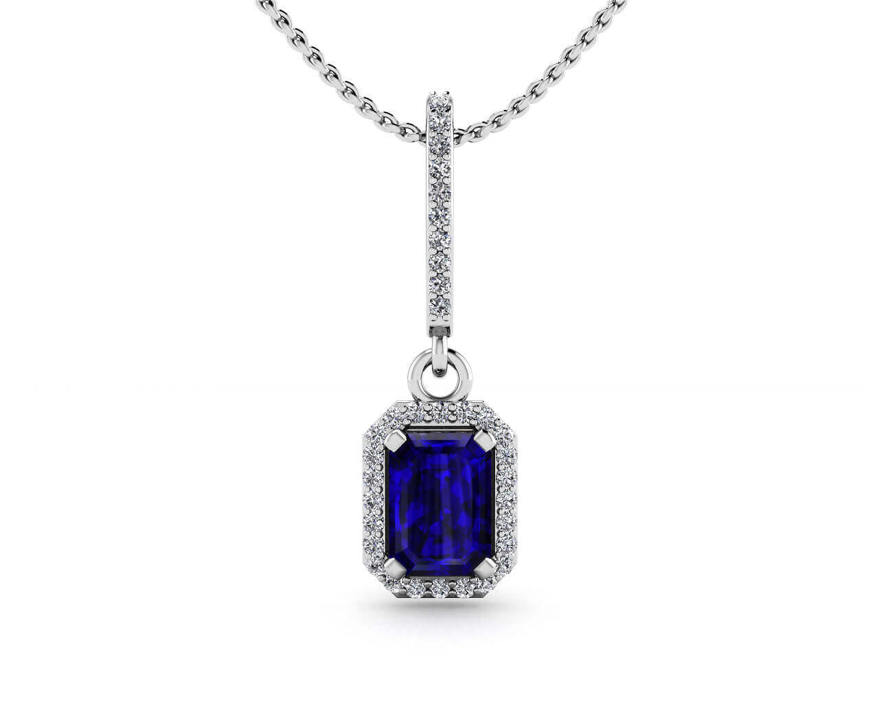 Pure Eloquence Diamond And Gemstone Drop Pendant