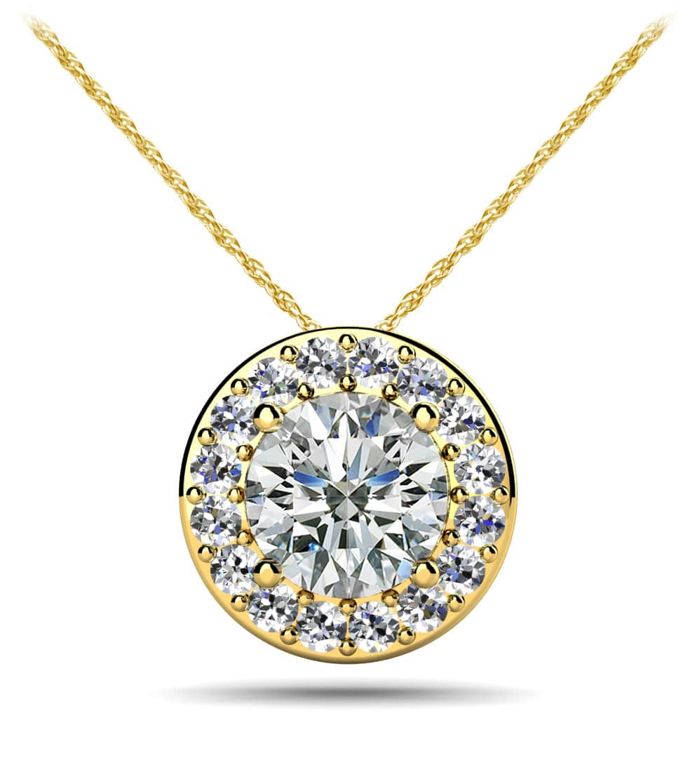 Surrounded With Love Diamond Pendant In 14K 18K White Yellow Gold Platinum