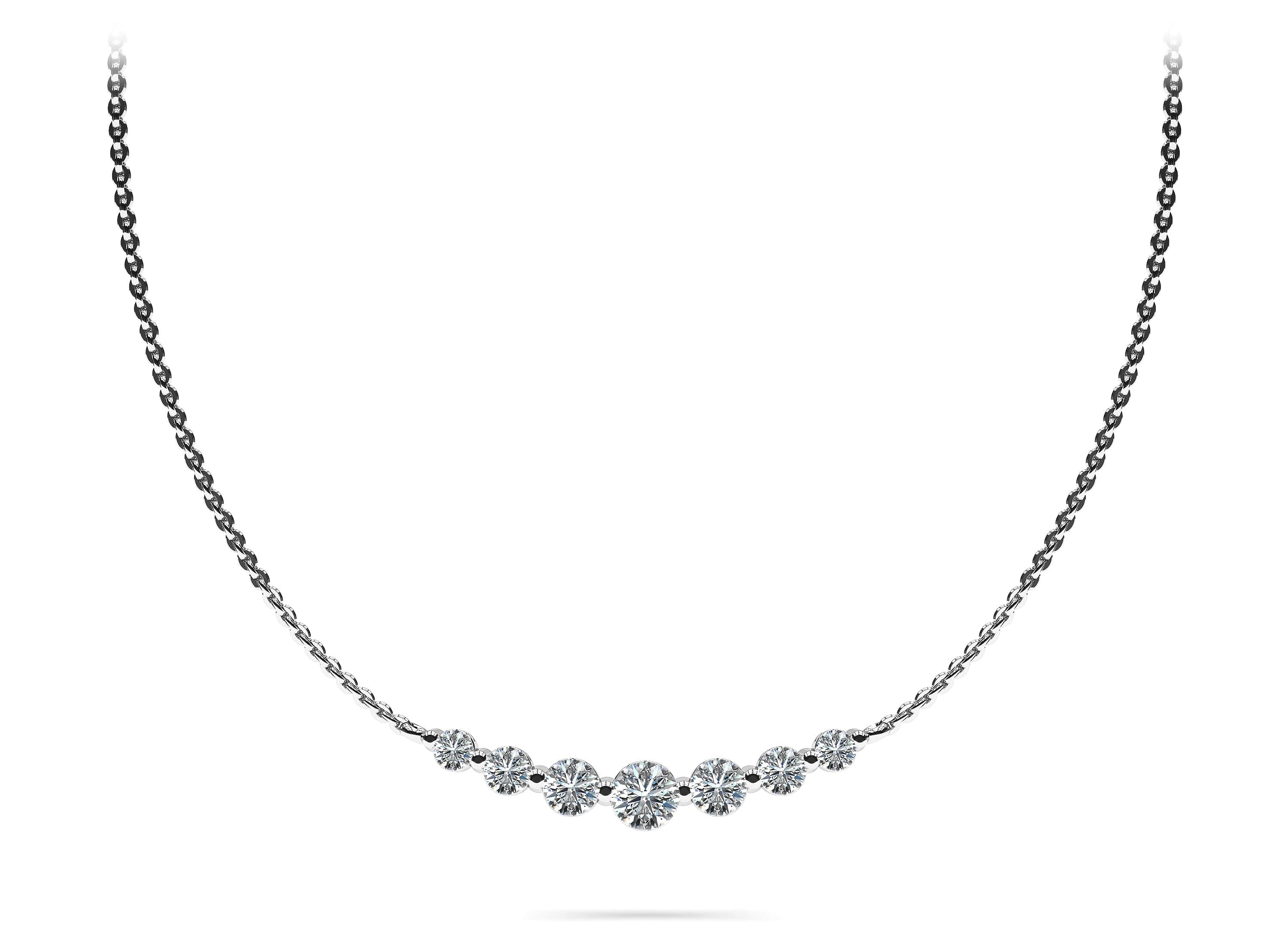 Seven Stone Graduated Chain Necklace