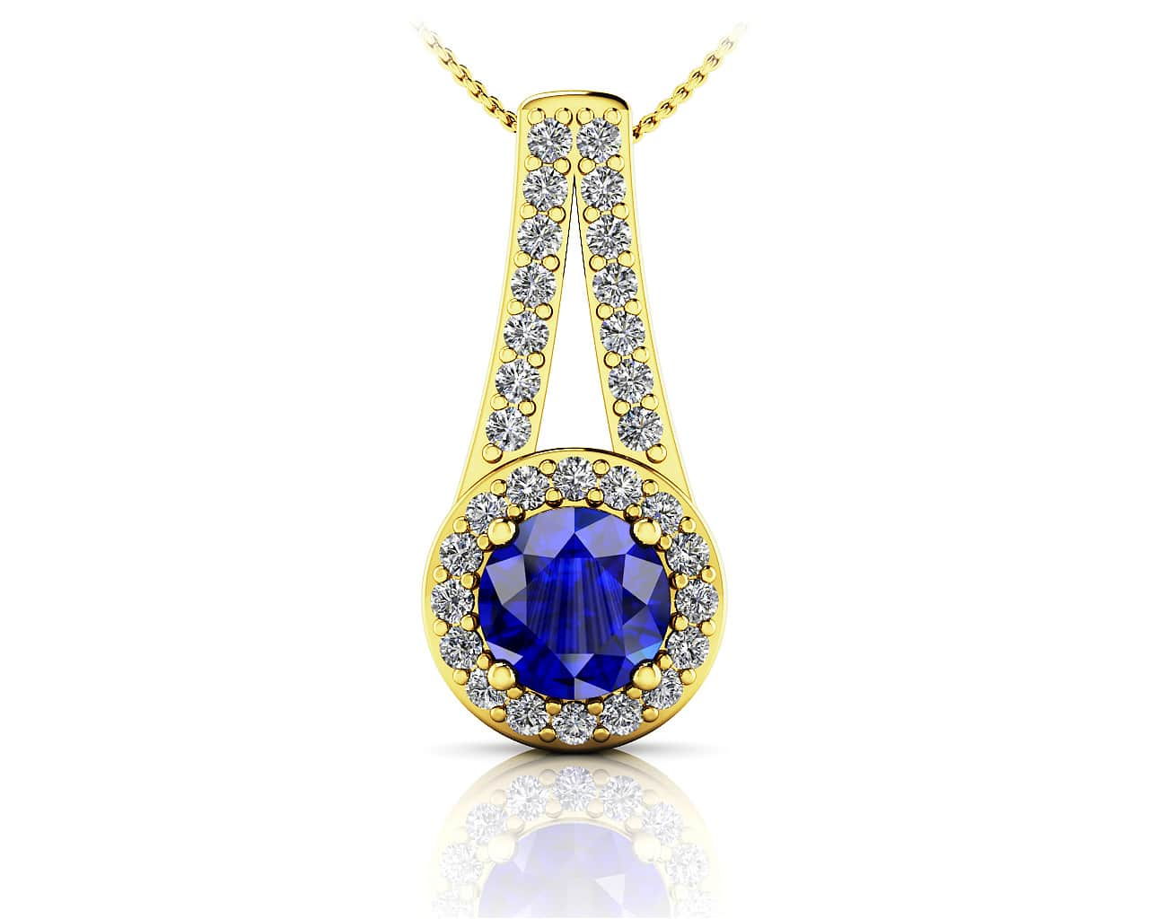 Gemstone And Diamond Drop Pendant