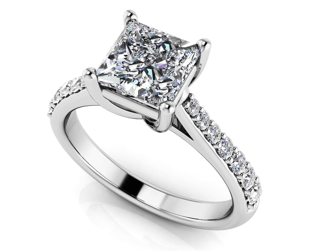 Timeless Princess Cut Engagement Ring In White Yellow Gold Or Platinum